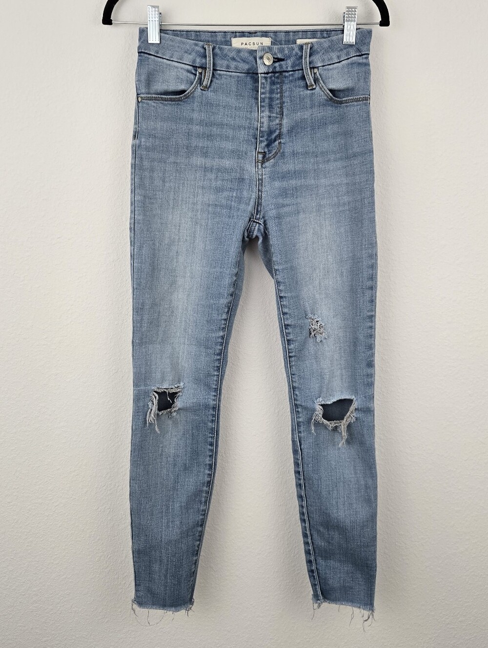 Pacsun Power Super Stretch Raw Hem Push Up Ankle Jegging